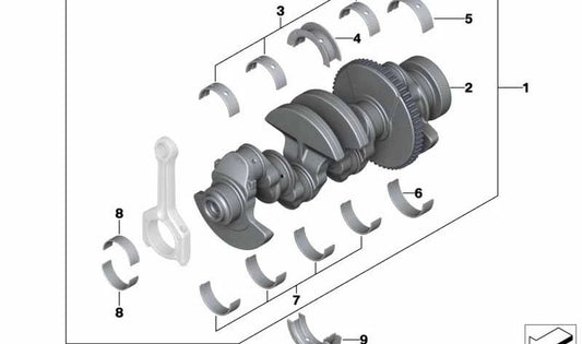 Cojinete de biela amarillo OEM 11217637067 para BMW E81, E82, E87, E88, F20, F21, F22, F23, E90, E91, E92, E93, F30, F31, F34, F35, F32, F33, F36, E60, E61, F07, F10, F11, F18, E63, E64, F06, F12, F13, E65, E66, F01, F02, E84, E83, F25, F26, E70, F15