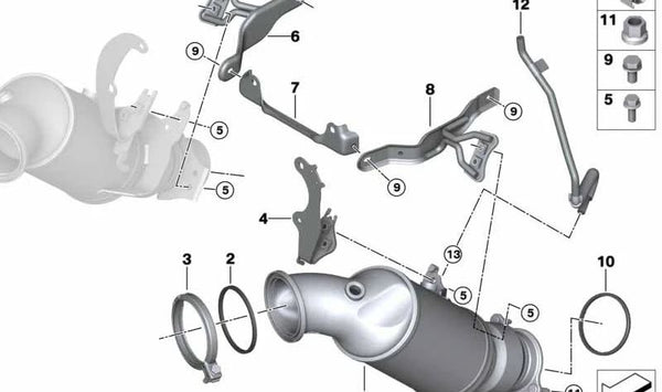 Junta cercana al motor para BMW G12N (OEM 18328482632). Original BMW.