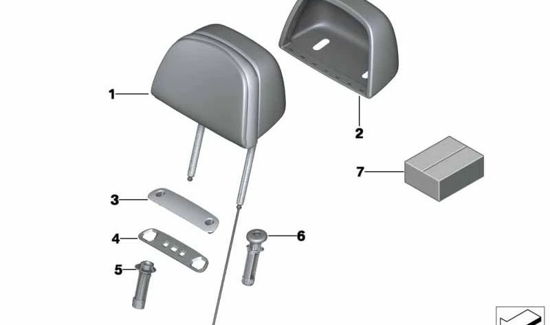 Reposacabezas Confort de Cuero para BMW Serie 5 F07, F10, F11, F18, Serie 7 F01, F02, F04 (OEM 52109177010). Original BMW.