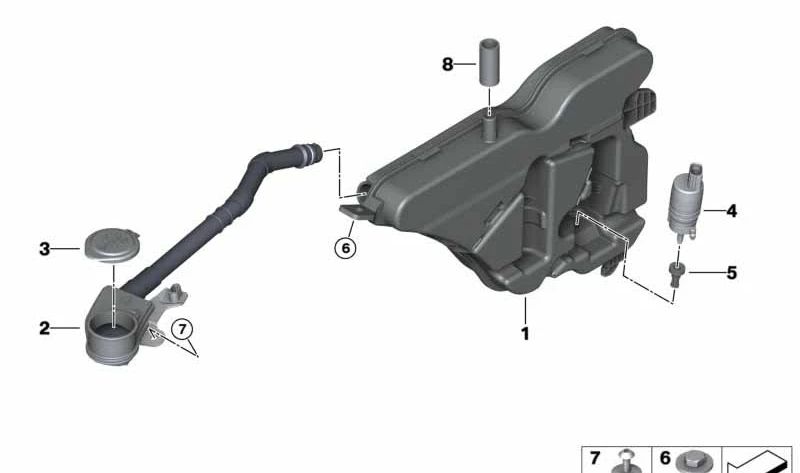 Canal de llenado para BMW Serie 3 G20, G21, G28 (OEM 61667427883). Original BMW