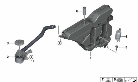 Canal de llenado para BMW Serie 3 G20, G21, G28 (OEM 61667427883). Original BMW