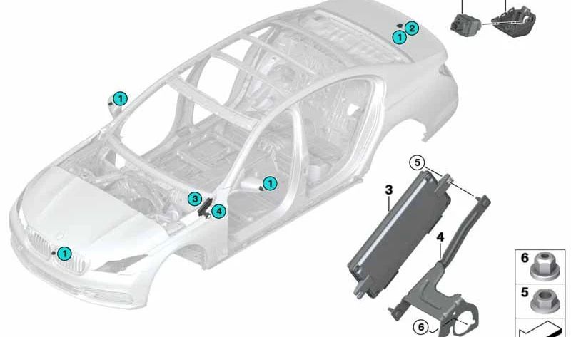 Soporte Cámara para BMW G30, G31, G38, G32, G11, G12 (OEM 51137357106). Original BMW