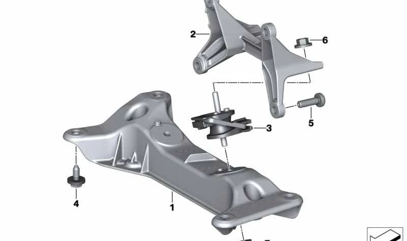 Suporte de transmissão OEM 22319897250 para BMW G29. BMW original.