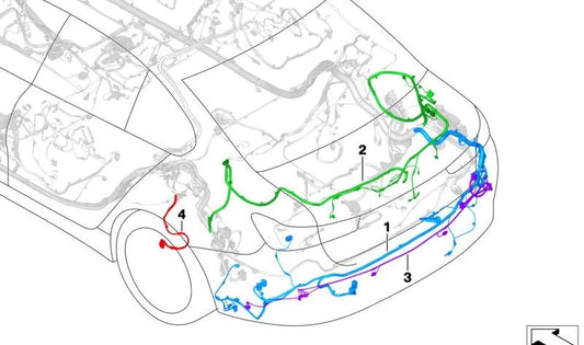 Arnés de cableado del parachoques trasero para BMW Serie 3 G20, G28 (OEM 61129436017). Original BMW.