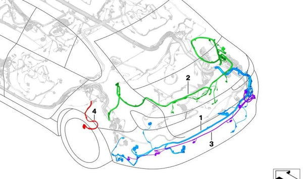 Cableado de repuesto para portón trasero para BMW Serie 3 G20, G28, G80 (OEM 61129835604). Original BMW.
