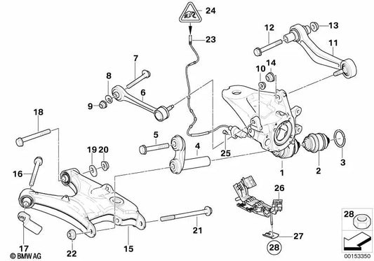 Portarruedas trasero izquierdo para BMW X5 E53 (OEM 33321095239). Original BMW