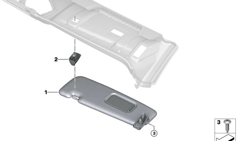 ** Parasolo sinistro senza etichetta OEM 51447885777 per BMW G83. BMW originale.