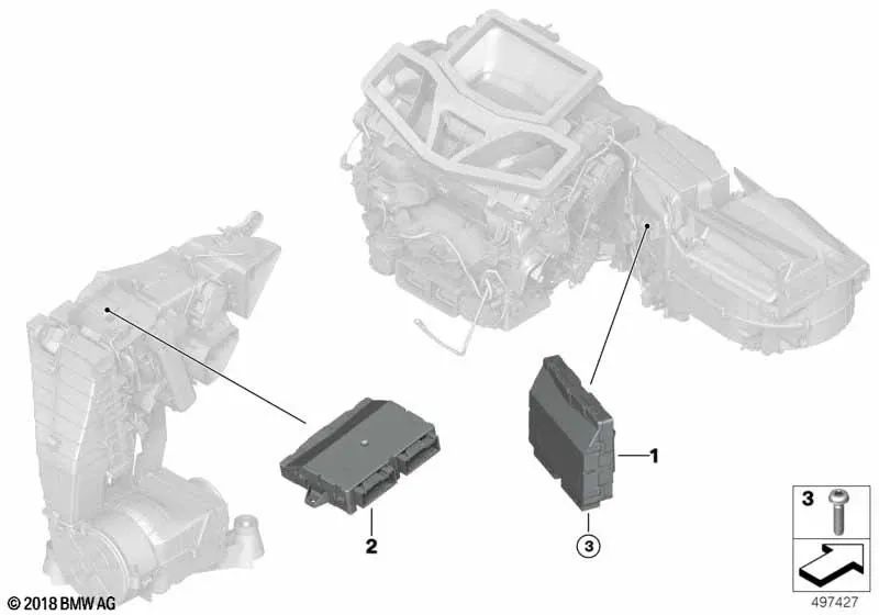 Unidad de control del aire acondicionado trasero para BMW G07, G07N (OEM 64115A57380). Original BMW