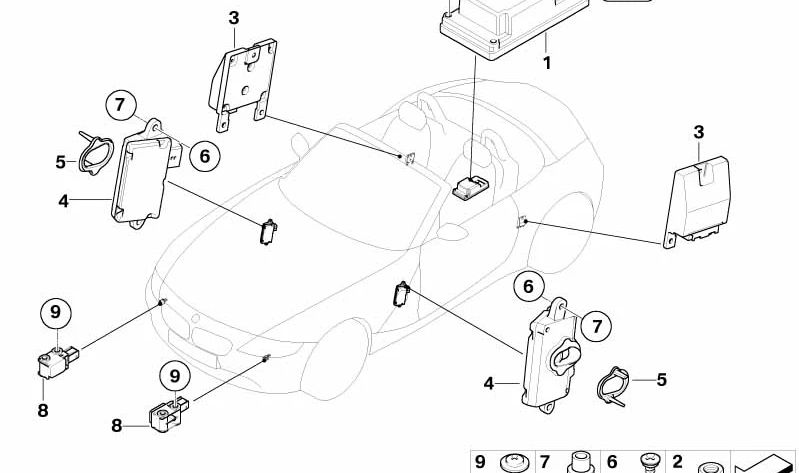 Módulo de control airbag OEM 65776965146 para BMW Z4 (E85). Original BMW.