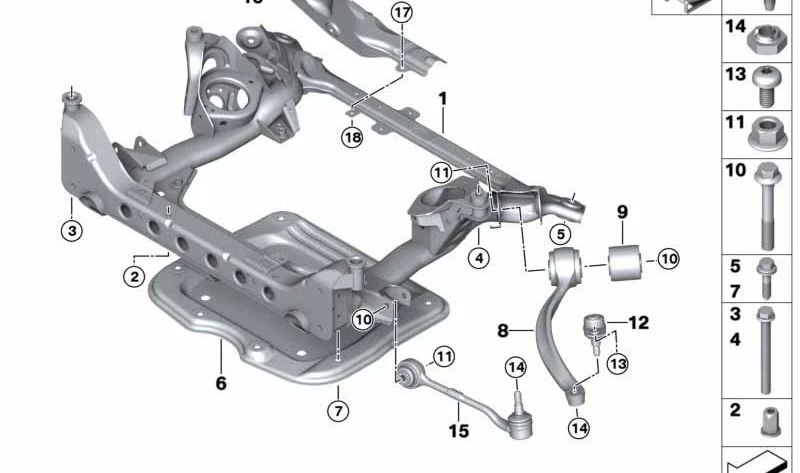 Suspensión, Brazo oscilante para BMW E90, E91, E92, E84. Original BMW.