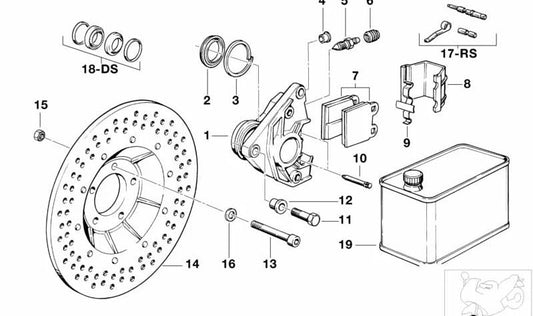 Disco de freno delantero OEM 34111238065 para BMW (Modelos compatibles: E28, E24, E23, E12). Original BMW.