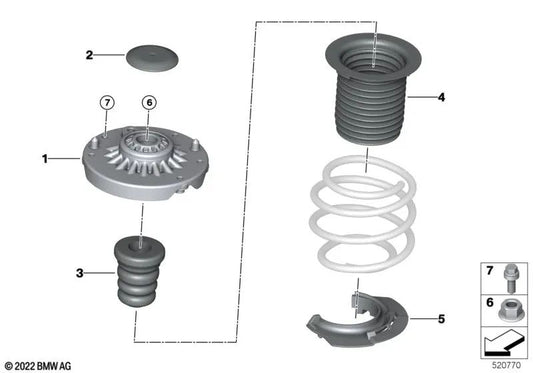 Soporte de apoyo para BMW Serie 2 U06, X1 U11, U12 (OEM 31306889450). Original BMW.