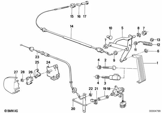 Palanca para BMW Serie 3 E30 (OEM 35411157710). Original BMW