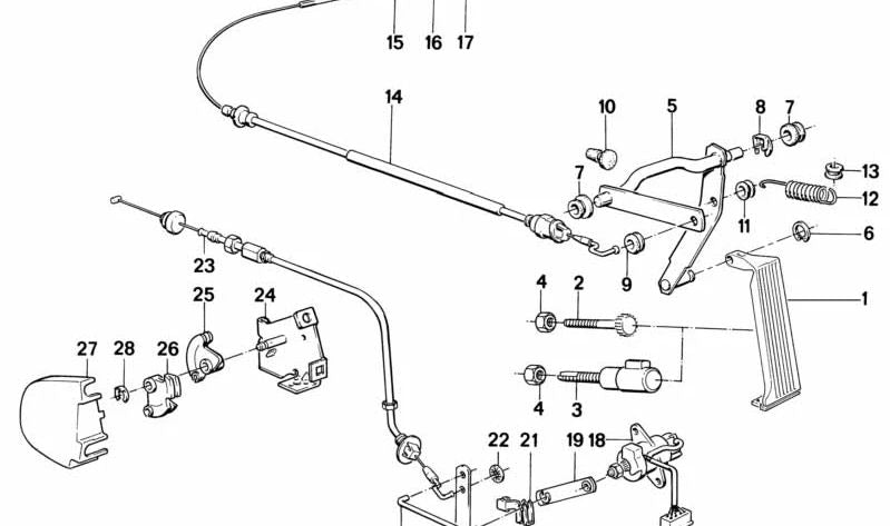 Varilla de presión OEM 35411158327 para BMW (E30). Original BMW