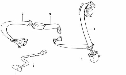 Correa inferior trasera derecha para BMW E32 Serie 7 (OEM 72118101902). Original BMW