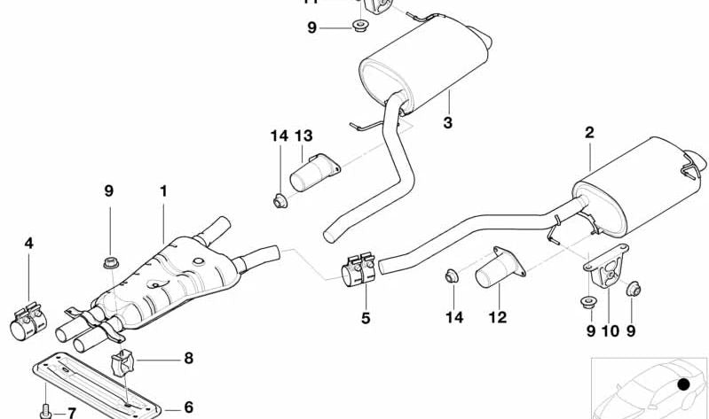 Cojinete de Goma para BMW E38 (OEM 18211704798). Original BMW