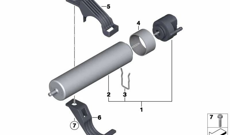 Fuel Filter Holder for BMW X3 F25, X4 F26 (OEM 13328591937). Original BMW