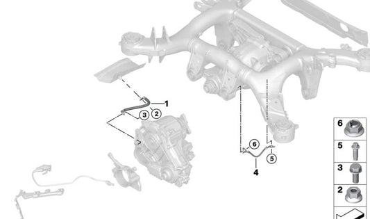 Cinta de aislamiento para diferencial trasero OEM 12428645960 para BMW G20, G21, G30, G31, G38, G11, G12, G14, G15, G16. Original BMW.