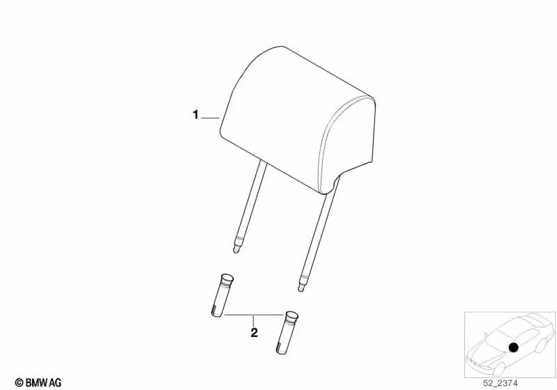 Guía para BMW Serie 5 E39, Serie 7 E38, X3 E83N, X5 E53 (OEM 52108169456). Original BMW