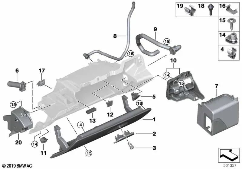 Abrazadera para BMW G11, G11N, G12, G12N (OEM 07149380211). Original BMW.