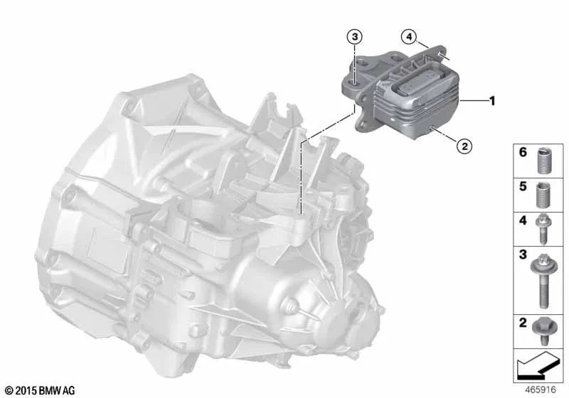 Soporte de transmisión para BMW Serie 1 F40, Serie 2 F44, X2 F39, MINI F54N, F60N (OEM 22316886197). Original BMW.