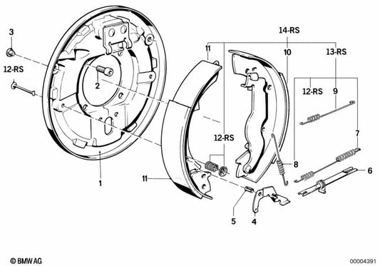 Left brake caliper for BMW E30 (OEM 34211156267). Original BMW.