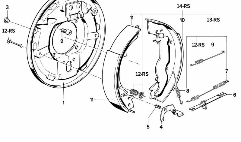 Soporte de freno derecho para BMW E30 (OEM 34211153872). Original BMW