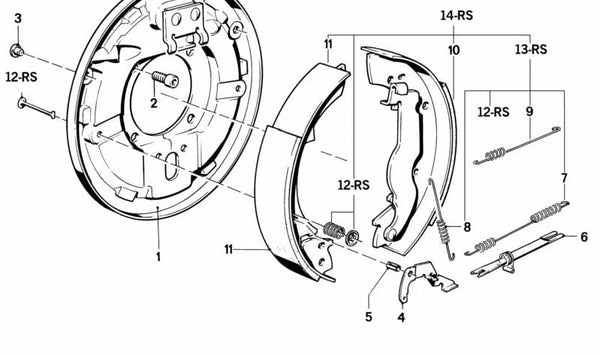 Soporte de freno derecho para BMW E30 (OEM 34211153872). Original BMW