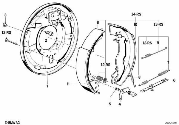 Soporte de freno izquierdo para BMW E30 (OEM 34211156267). Original BMW.