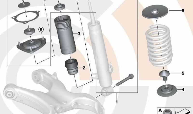 Kit de reparación cojinete de apoyo para BMW X5 E70, X6 E71 (OEM 33522413677). Original BMW