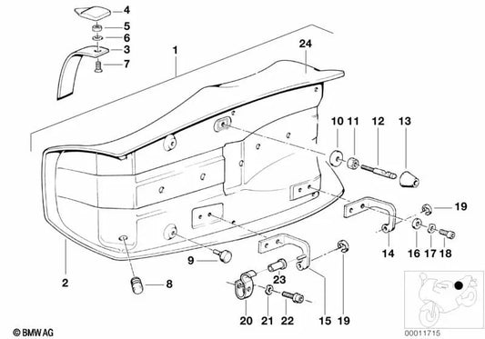 Asiento para BMW E46, F30, F80 (OEM 52531452298). Original BMW