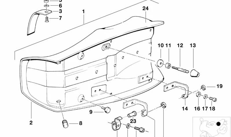 Tope de suspensión trasero OEM 52531456214 para BMW (E32, E34, E36, E38, E39, E46). Original BMW.