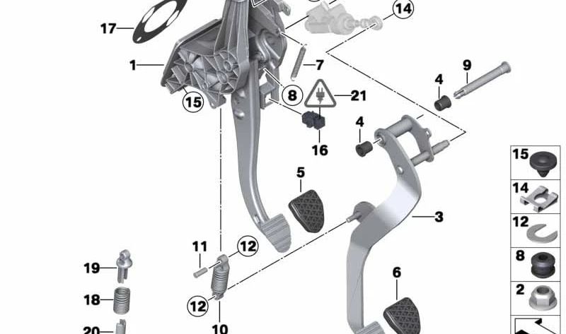 Perno cilindro maestro OEM 21526759940 para BMW (E60, E61, F10, F11, E63, E64, F06, F12, F13, F25, F26). Original BMW.