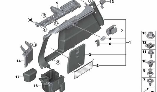 Trunk liner lid left for BMW F96, G06 (OEM 51479461163). Original BMW