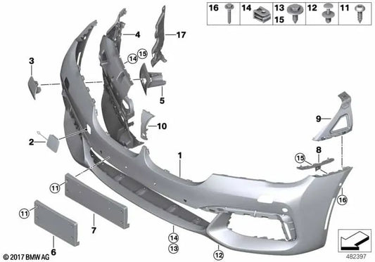 Cubierta del sistema de lavado de faros, izquierda para BMW Serie 7 G11, G12 (OEM 51118064745). Original BMW.