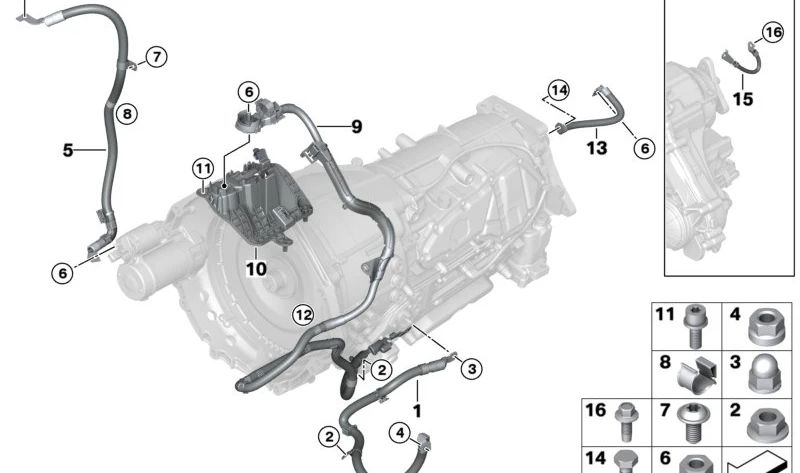 Cable KSG para BMW X5 F95N, G05N, X6 F96N, G06N, X7 G07N (OEM 12429846104). Original BMW