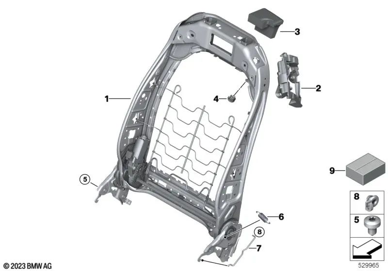 Small parts kit for BMW G42 (OEM 52108076653). Original BMW.