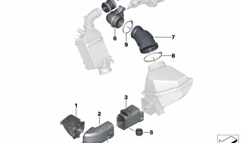 Canal de aire limpio para BMW F90, F91, F92, F93 (OEM 13717852386). Original BMW