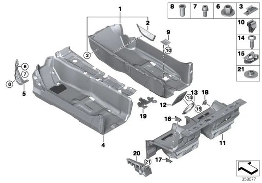 Revestimiento del suelo trasero para BMW I15 (OEM 51477456158). Original BMW.