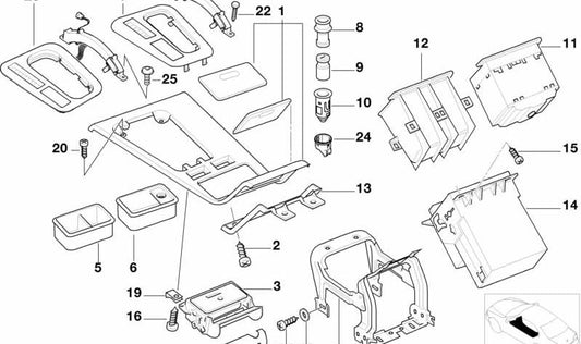 Embellecedor Palanca de Selección para BMW E38 (OEM 51168221520). Original BMW