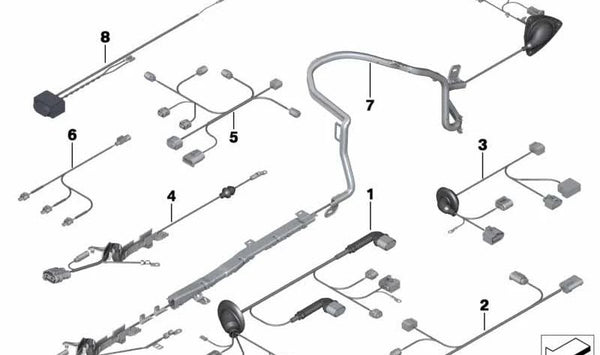 Juego de cables Dirección Activa Electrónica para BMW F01N (OEM 61129248646). Original BMW