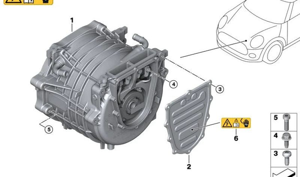 Tapa protectora OEM 12377626090 para BMW i3 (I01), i8 (I12, I15). Original BMW