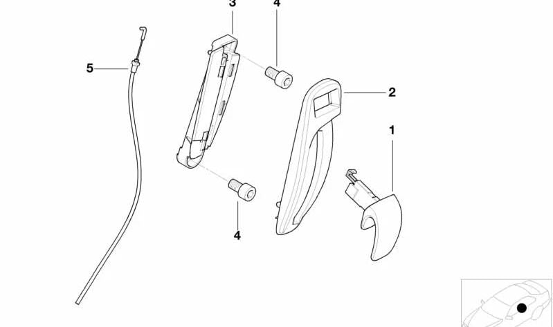 Cubre lateral derecho del asiento OEM 52108259664 para BMW E46, E63, E64. Original BMW.