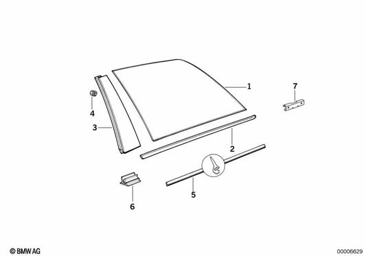 Right cover for BMW 5 Series E34 (OEM 51368120644). Original BMW