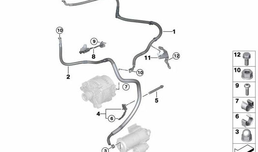 Cable Generador-Punto de Apoyo B+ para BMW X3 G01, G01N, X4 G02, G02N (OEM 12428584892). Original BMW