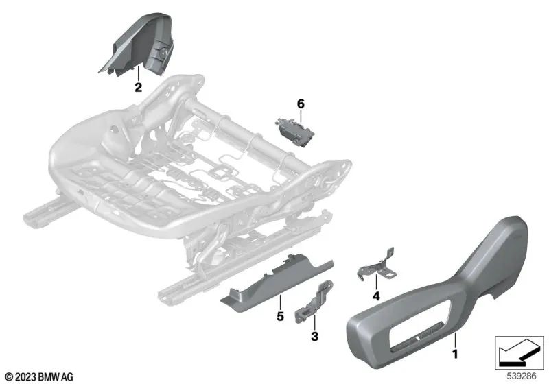 Sitzblende outer right for BMW 2 Series U06, X1 U11 (OEM 52105A1C4A2). Original BMW.