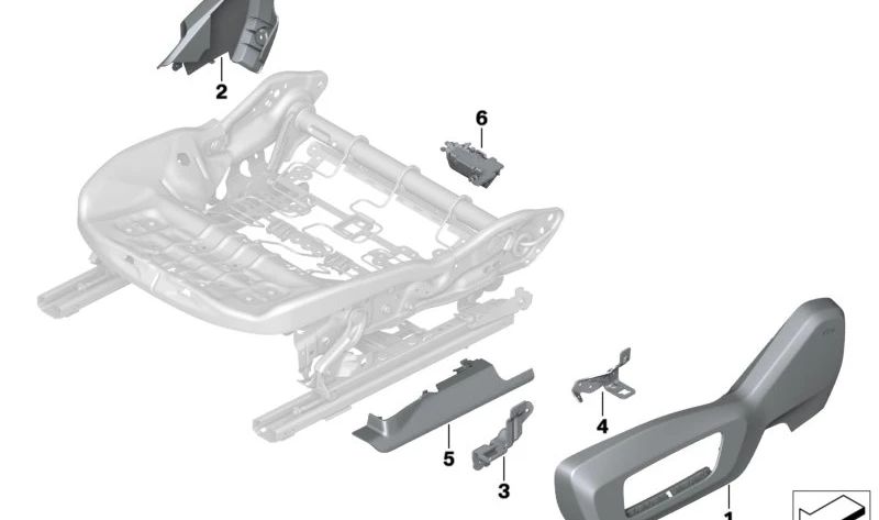 Embellecedor lateral izquierdo del asiento OEM 52105A1C4A1 para BMW U06 (Serie 2 Active Tourer). Original BMW.