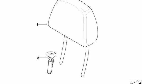 Guía del reposacabezas para BMW Serie 3 E90, E91, E92 (OEM 52106955519). Original BMW