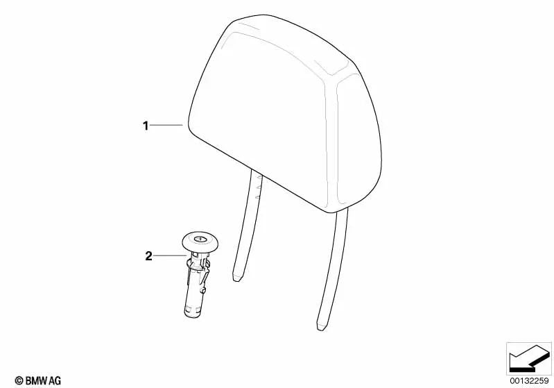 Headrest guide for BMW E90, E91, E92 (OEM 52106955517). Original BMW