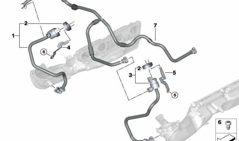 Válvula de ventilación del depósito con tubo OEM 13907848342 para BMW F85, F86. Original BMW